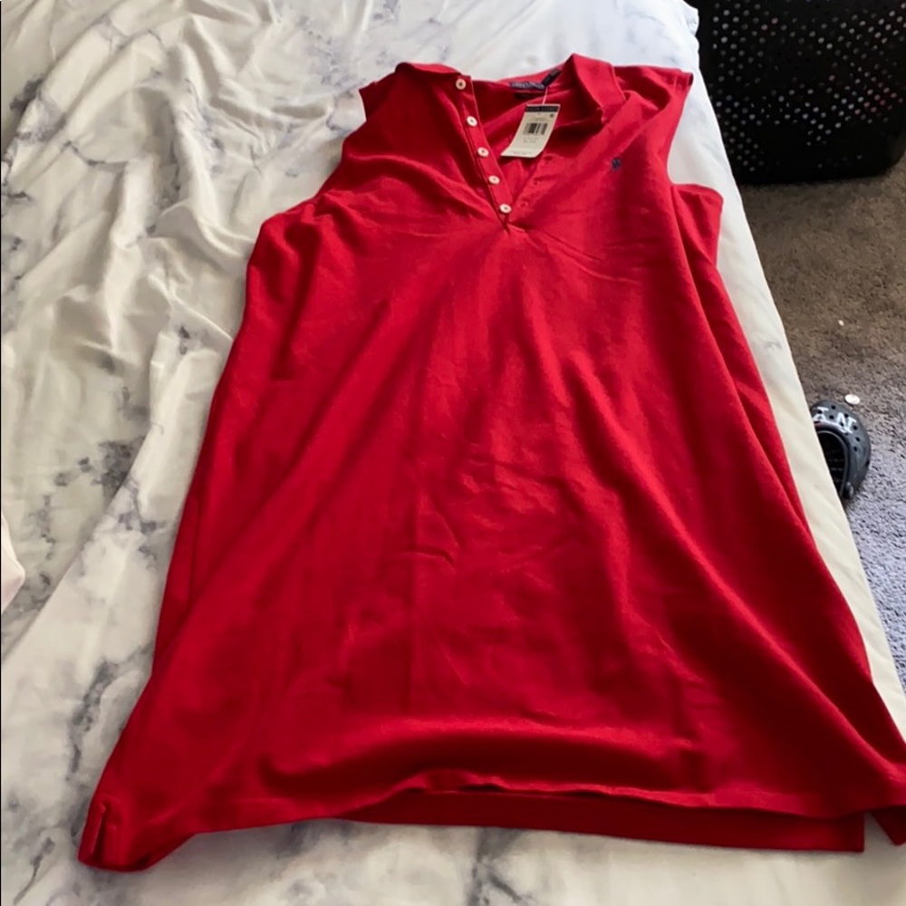 Women’s red polo dress